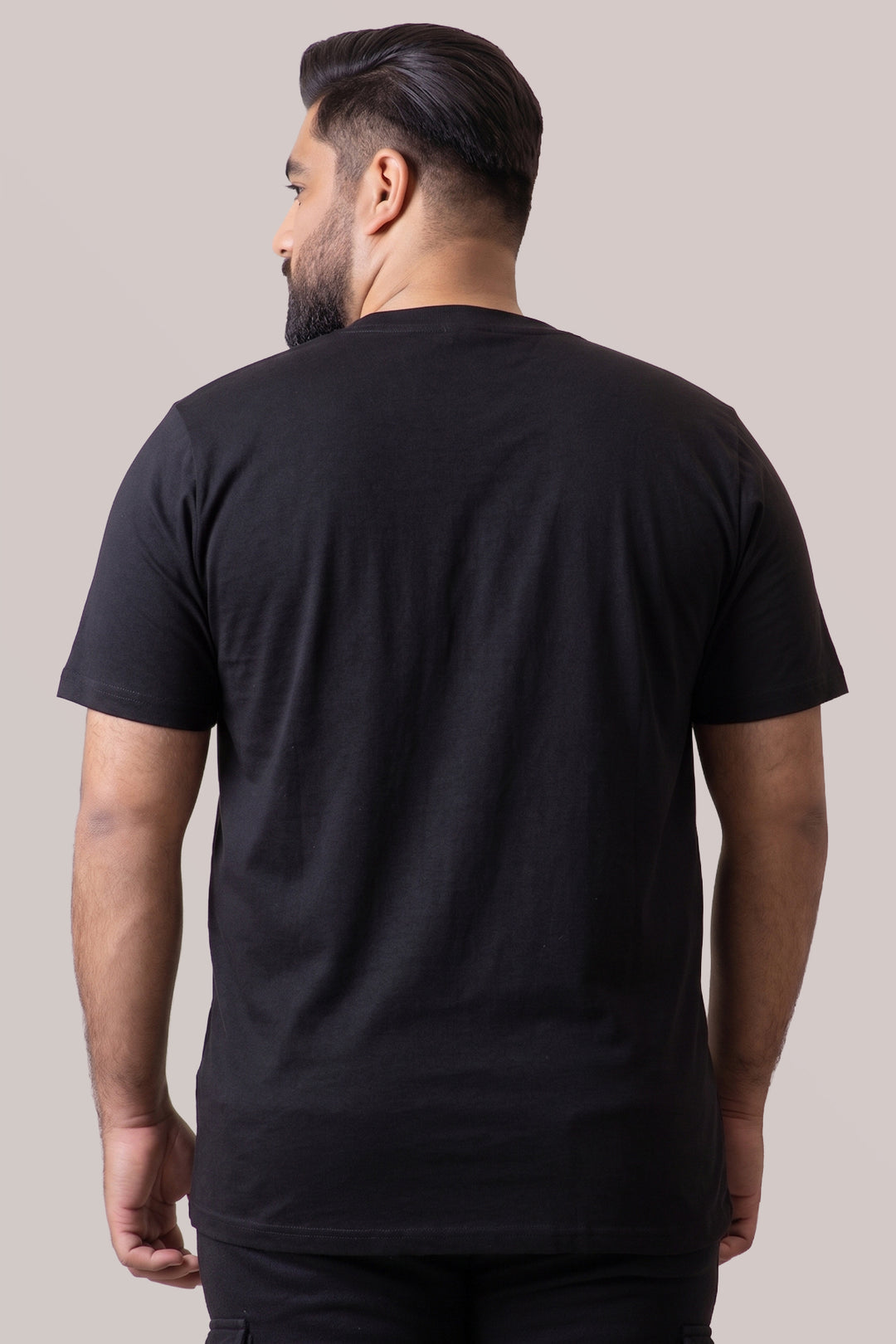 Black Fortitude Graphic Printed T-Shirt - (Plus size) - S26 - MT0545P