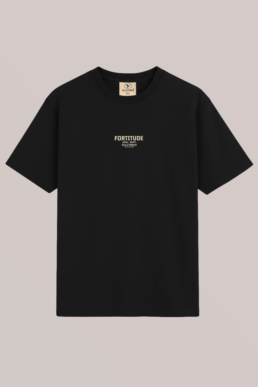 Black Fortitude Graphic Printed T-Shirt - (Plus size) - S26 - MT0545P