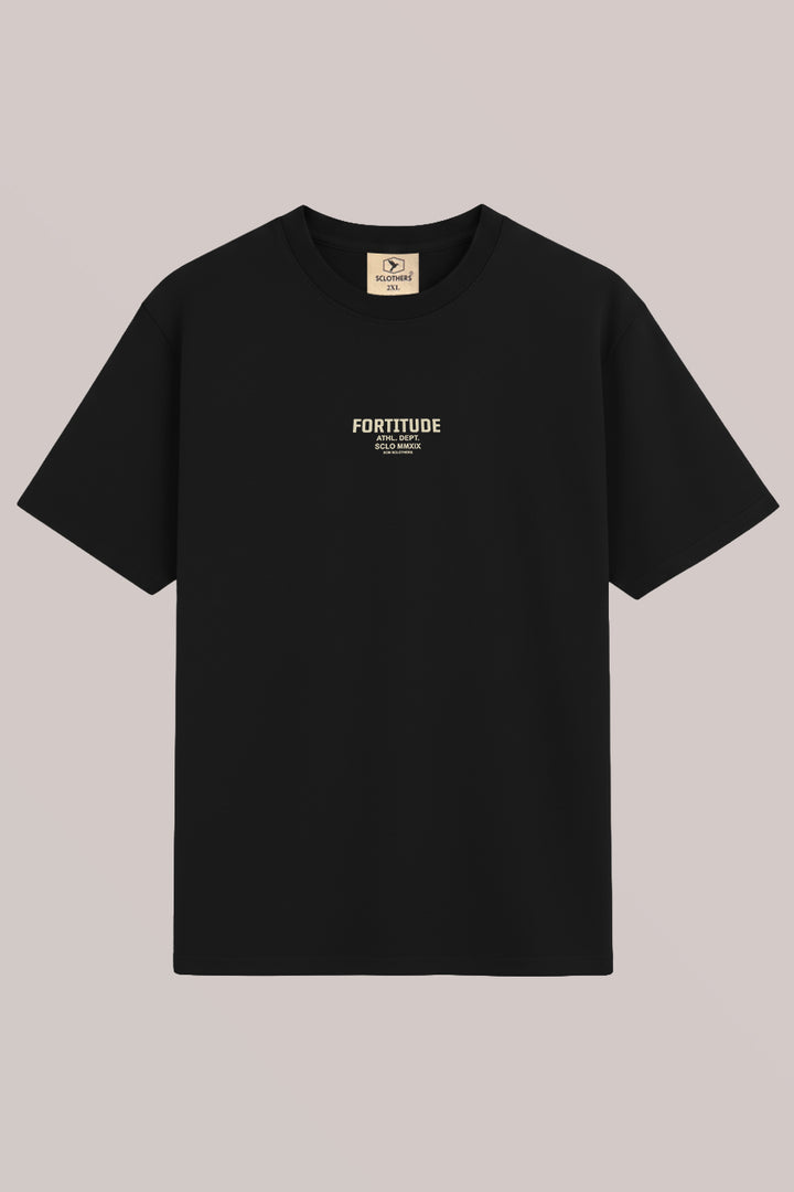 Black Fortitude Graphic Printed T-Shirt - (Plus size) - S26 - MT0545P