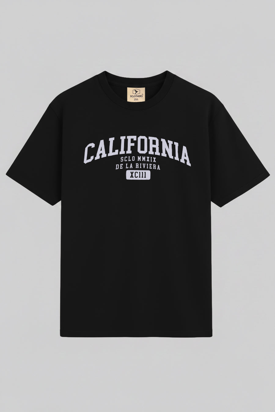 Black California Graphic Printed T-Shirt - (Plus size) - S26 - MT0544P