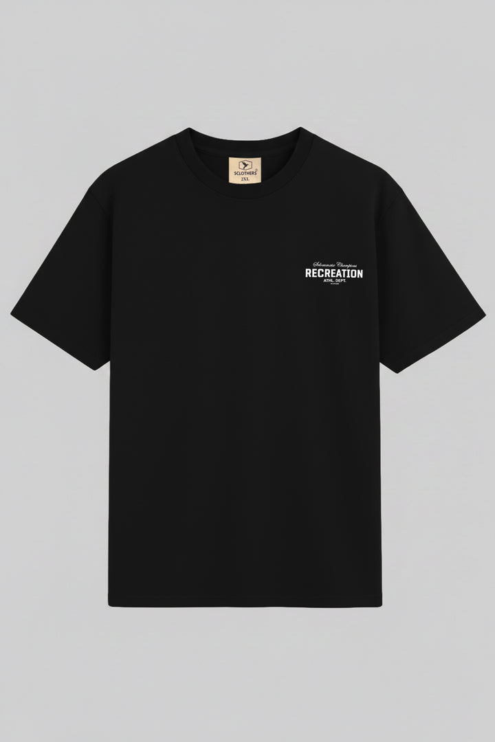 Black Recreation Graphic Printed T-Shirt - (Plus size) - S26 - MT0542P