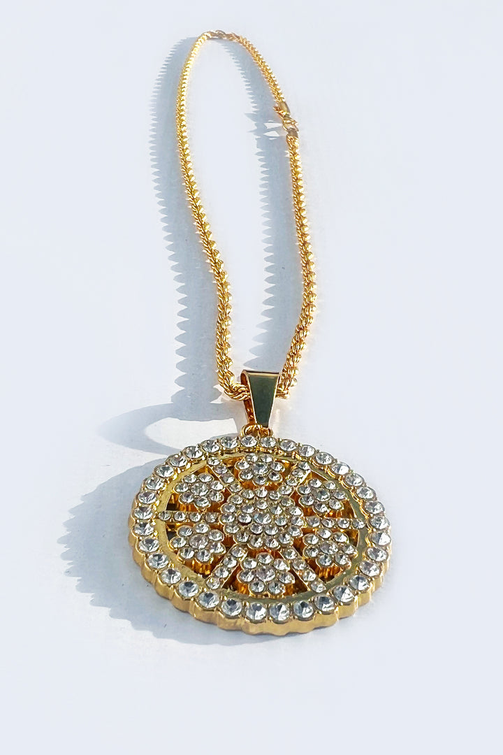 Diamond Medallion Pendant Necklace - S23 - WJW0026