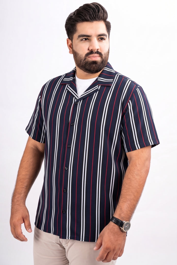 Navy Stripe Resort Shirt (Plus Size) - S26 - MSH300P