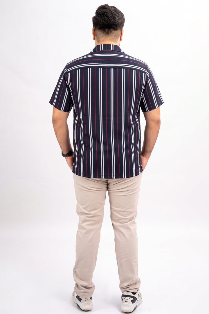 Navy Stripe Resort Shirt (Plus Size) - S26 - MSH300P