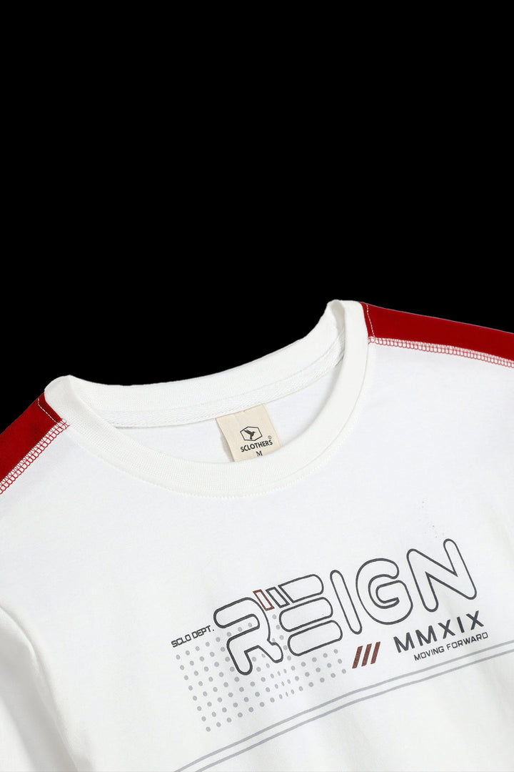 Reign White Graphic T-Shirt (Plus Size) - A23 - MT0298P