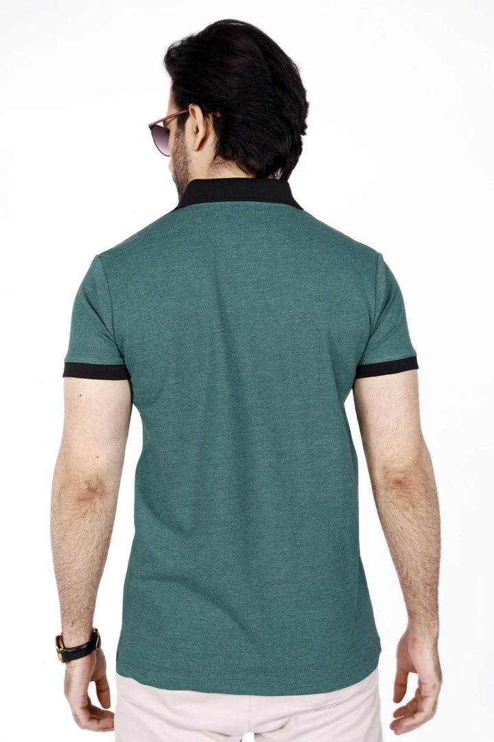 Teal Melange Pique Polo Shirt - S25 - MP0276R