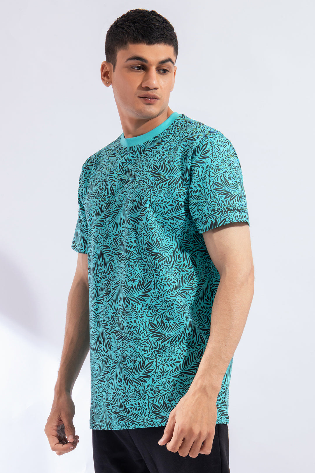 Turquoise Printed T-Shirt - A24 - MT0330R