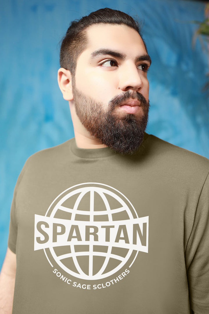 Basic Green Spartan Graphic T-Shirt (Plus Size) - S23 - MT0308P