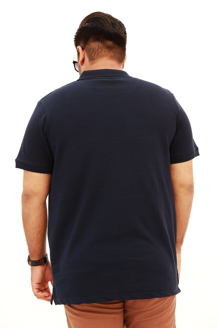 Pack of 3 Navy Blue Embroidered Polo Shirt (Plus Size) - A23 - MP0401P