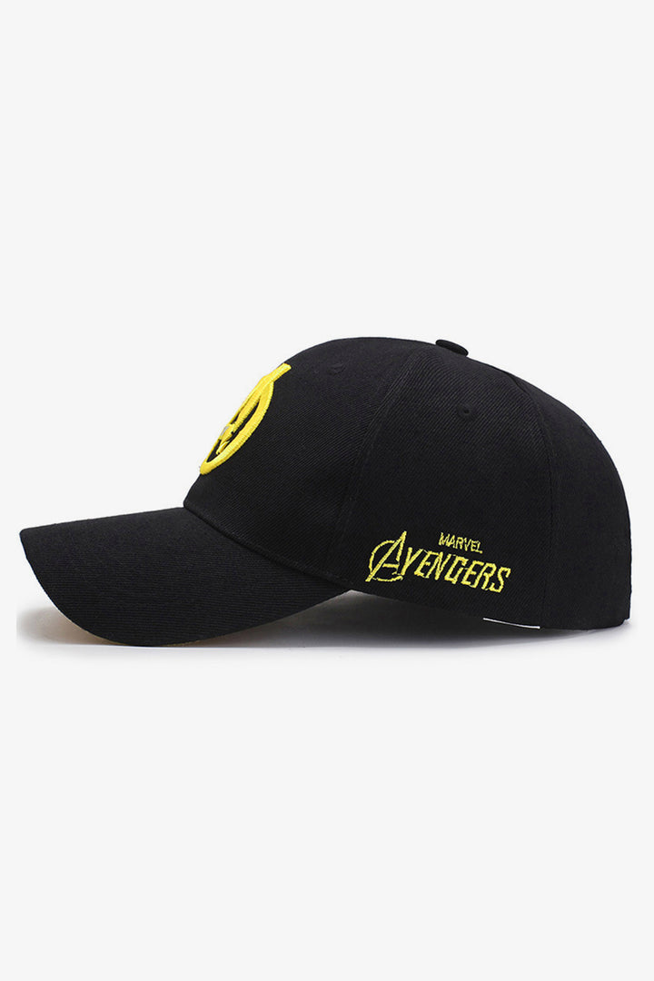 Black Avengers Yellow Embroidered Cap - S23 - MCP097R