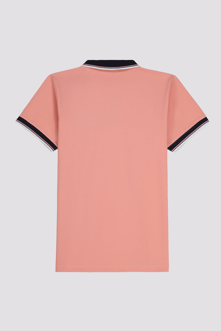 Light Orange Yarn Dyed Collar Polo Shirt - S23 - MP0226R