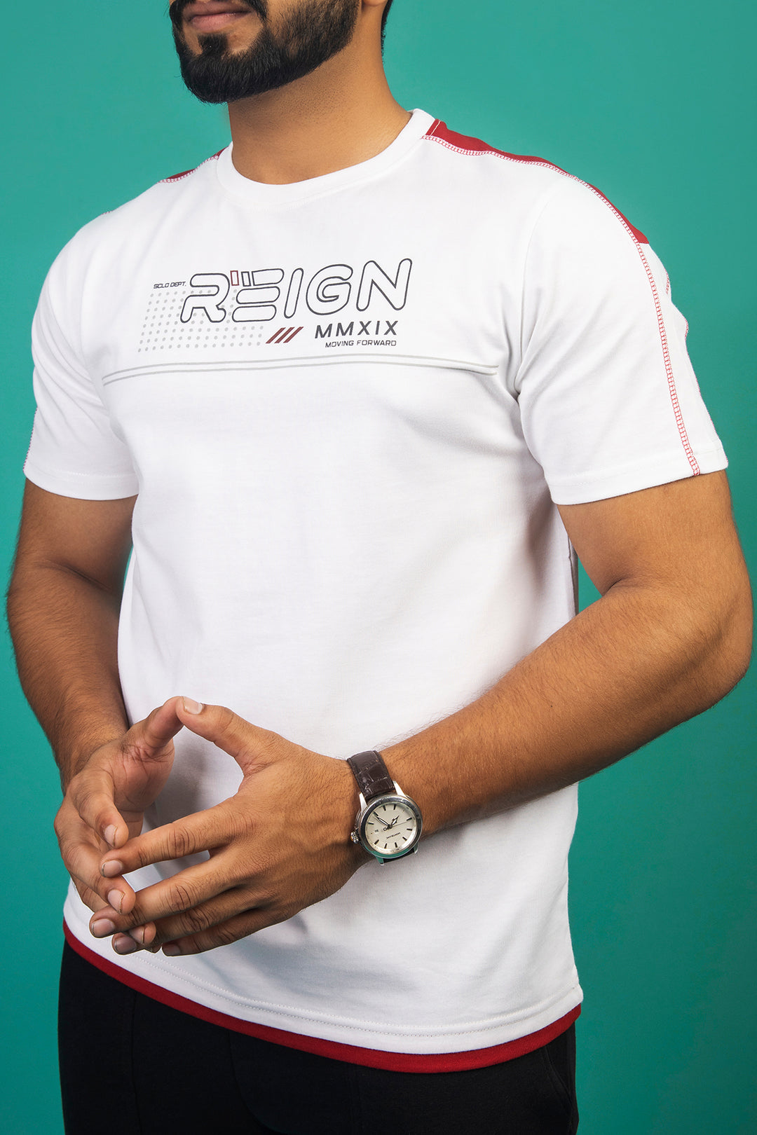 Reign White Graphic T-Shirt - A23 - MT0298R