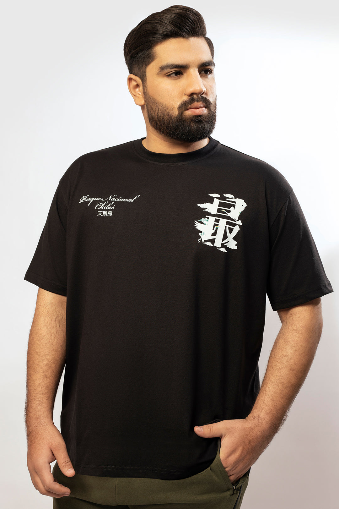 Black Zen Graphic T-Shirt (Plus size) - A24 - MT0322P