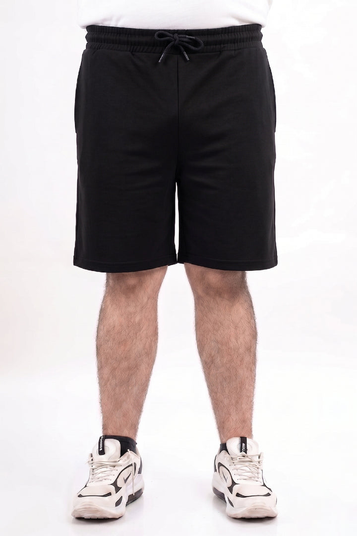 Black Terry Shorts (Plus Size) - S26 - MSH060P