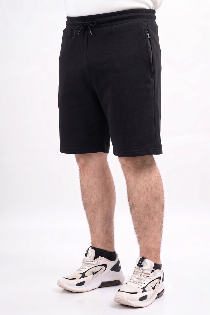 Black Terry Shorts (Plus Size) - S26 - MSH060P