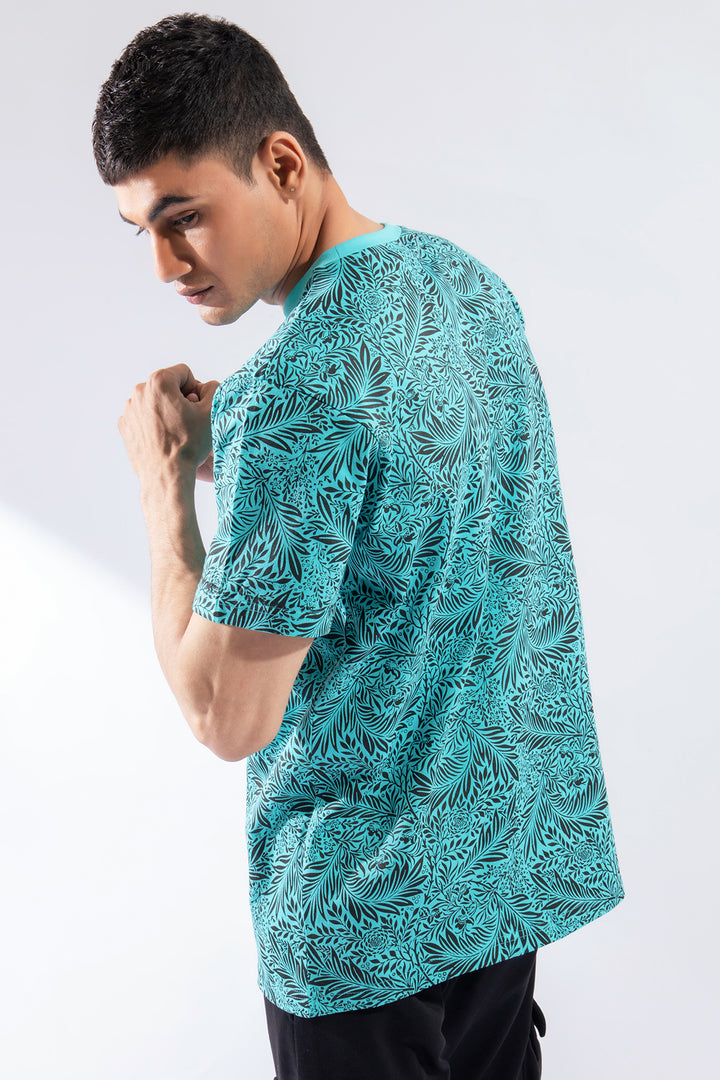 Turquoise Printed T-Shirt - A24 - MT0330R