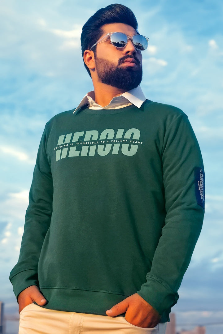 Heroic Teal Sweatshirt (Plus Size) - W22 - MSW049P