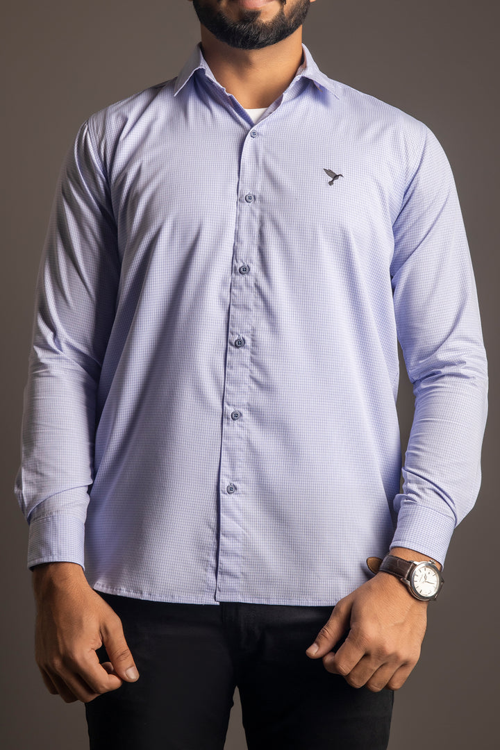 Blue Gingham Checkered Shirt - S22 - MS0042R