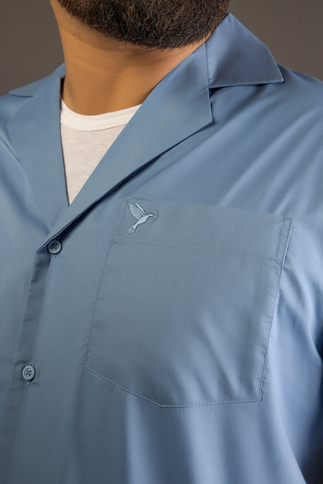Dusk Blue Casual Resort Shirt (Plus Size) - A24 - MS0057P