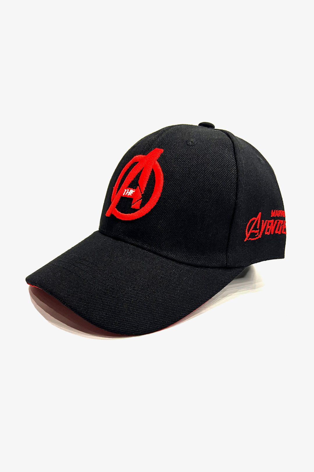 Black Avengers Red Embroidered Cap - S23 - MCP096R