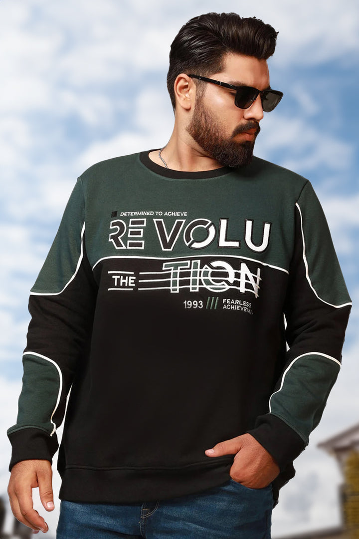 Revolution Print Applique Sweatshirt (Plus Size) - W22 - MSW052P