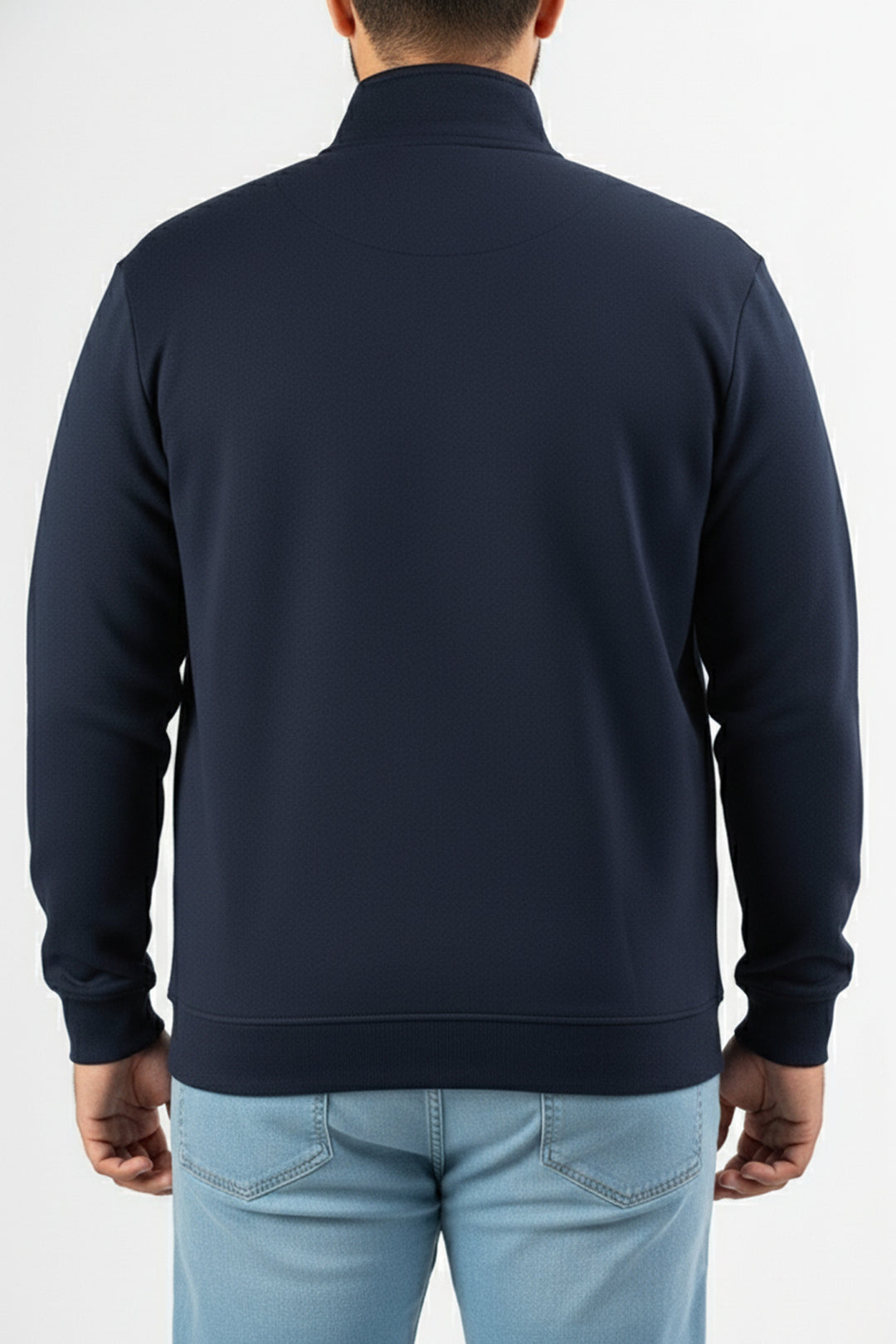 Navy Mock Neck Zip Sweatshirt - W25 - MSW106R