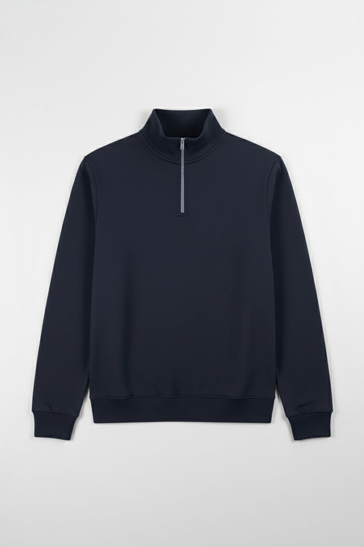 Navy Mock Neck Zip Sweatshirt - W25 - MSW106R