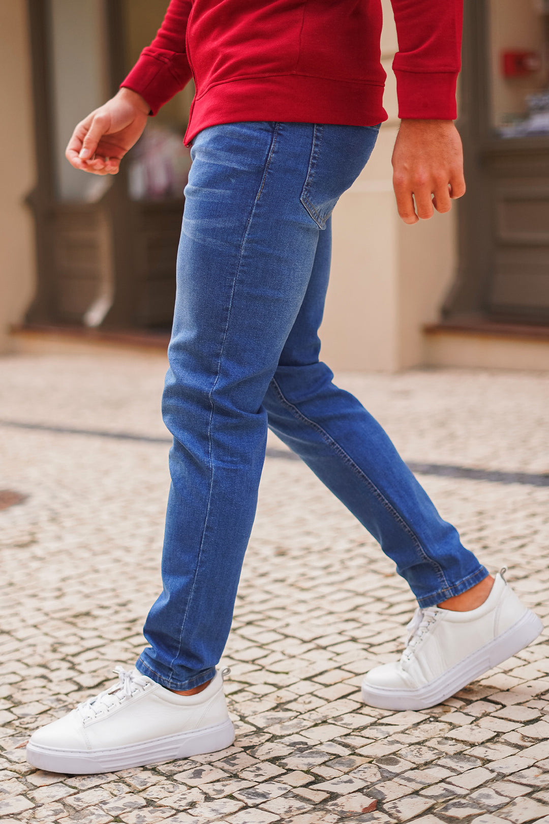 Stretchy Dark Blue Slim Fit Jeans - W21 - MDJ004R