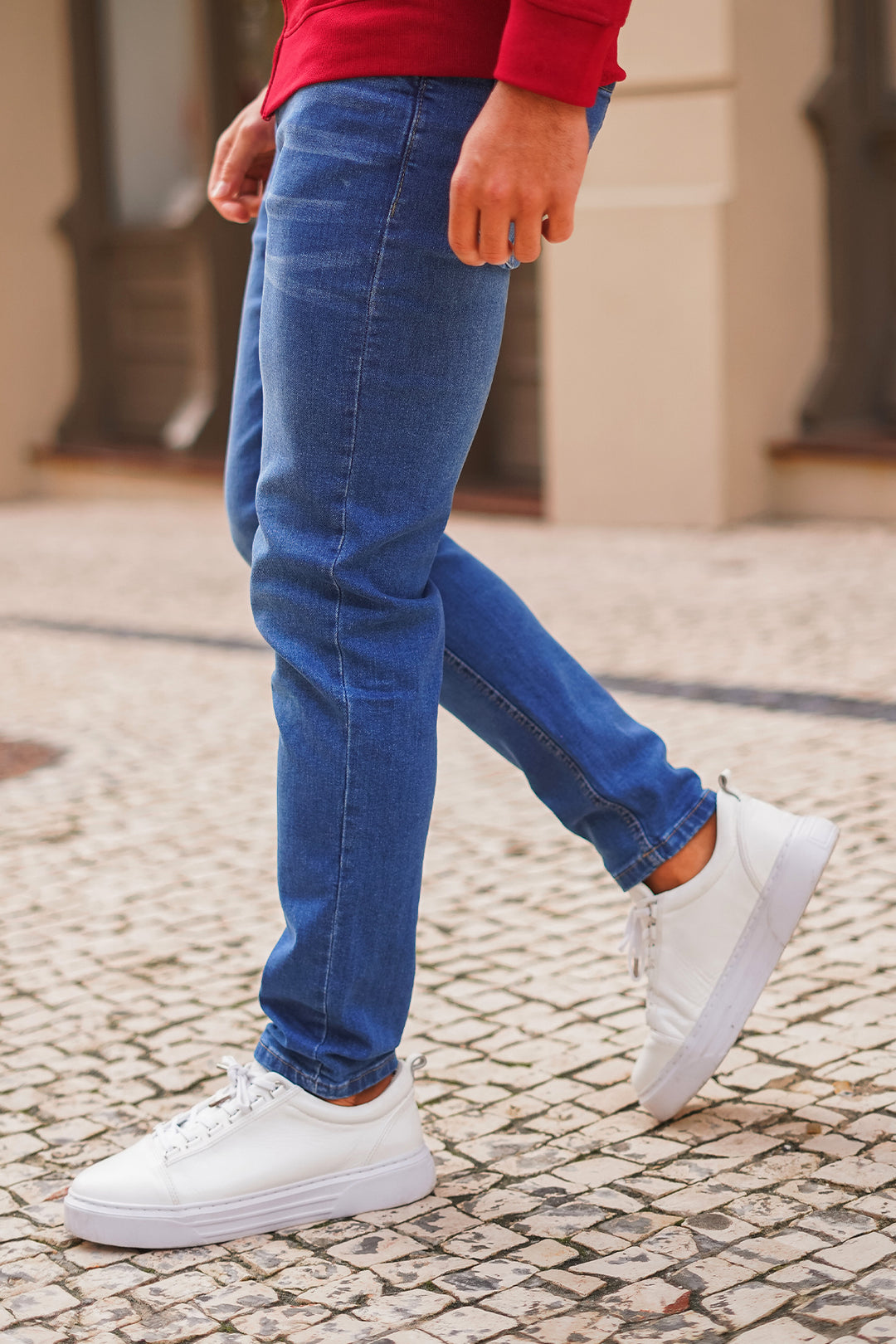 Stretchy Dark Blue Slim Fit Jeans - W21 - MDJ004R