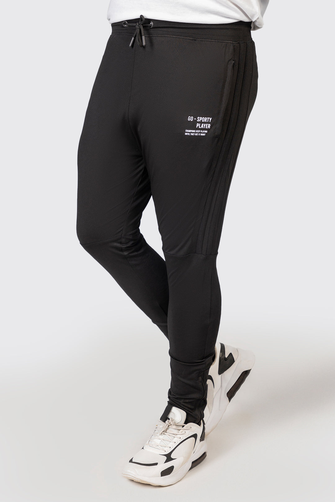 Go-Sporty Black Polyester Trousers (Plus Size) - W23 - MTR099P