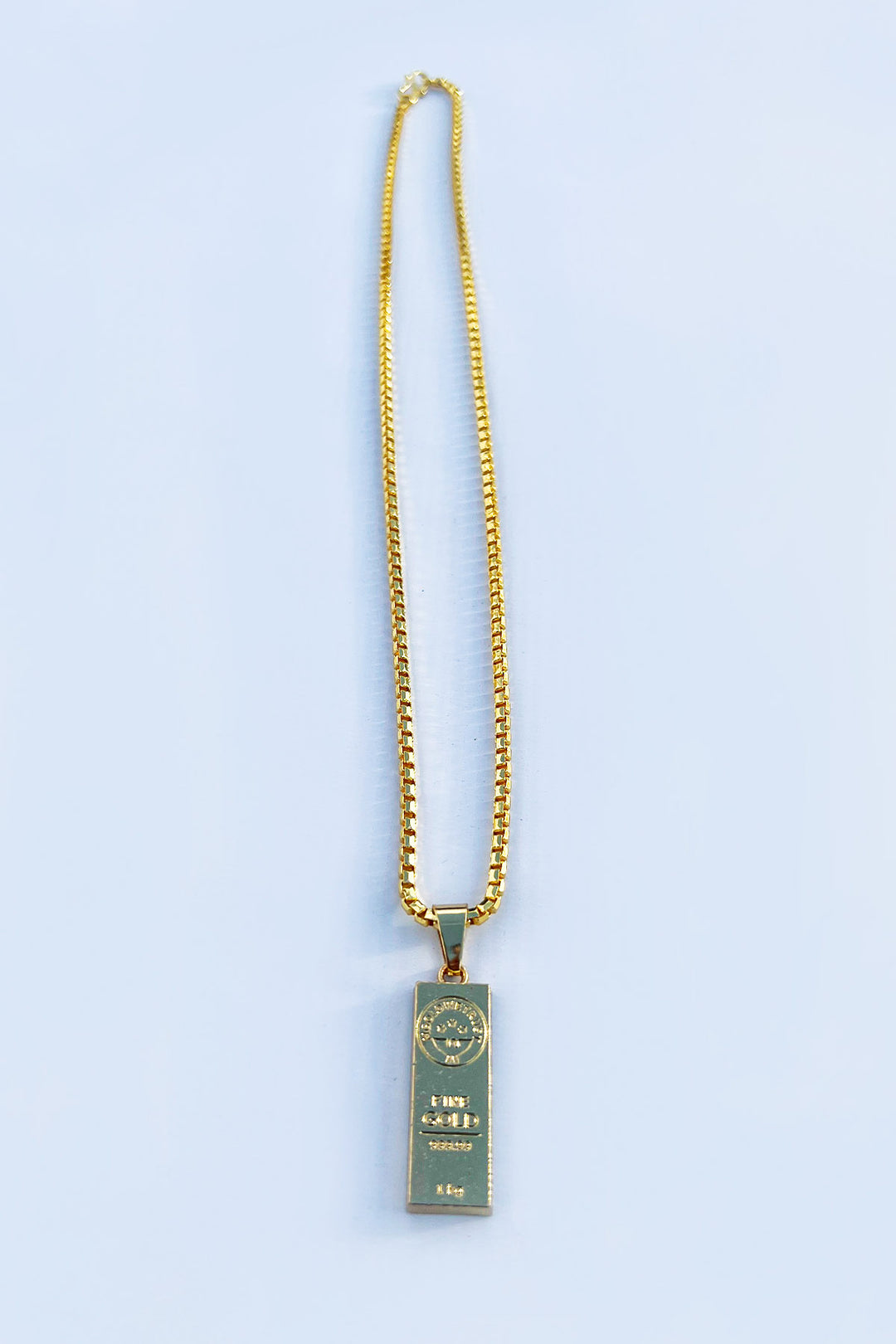 Gold Bar Street Design Necklace - S23 - WJW0027