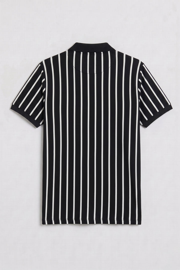 Monochrome Stripe Yarn Dyed Quarter Zip Polo - S26 - MP0619P