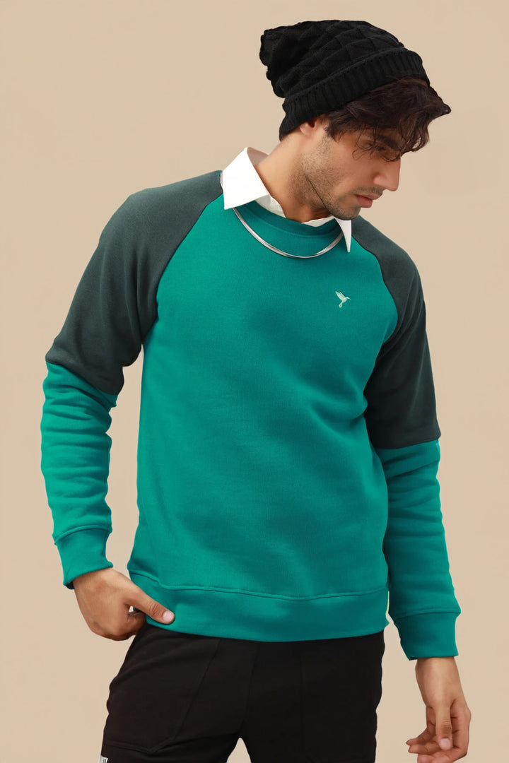 Teal & Green Raglan Sweatshirt - W22 - USW011R