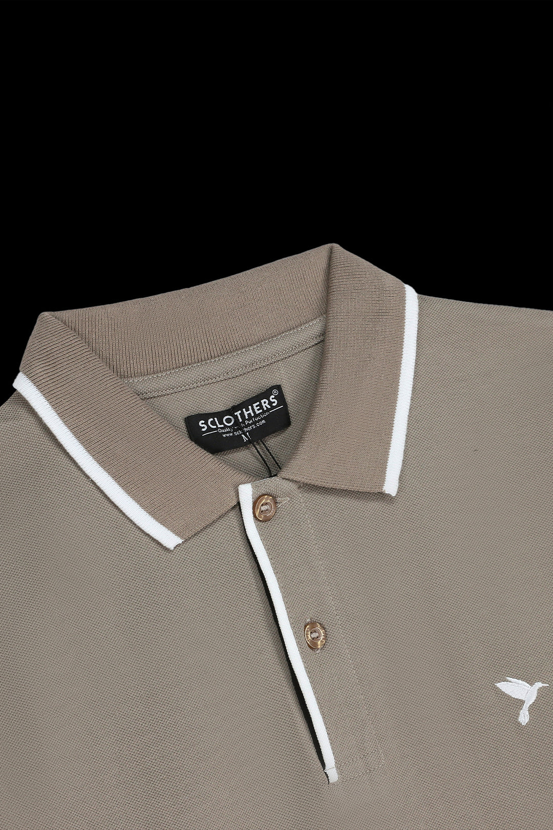 Dusty Taupe Contrast Placket Polo Shirt - S23 - MP0224R