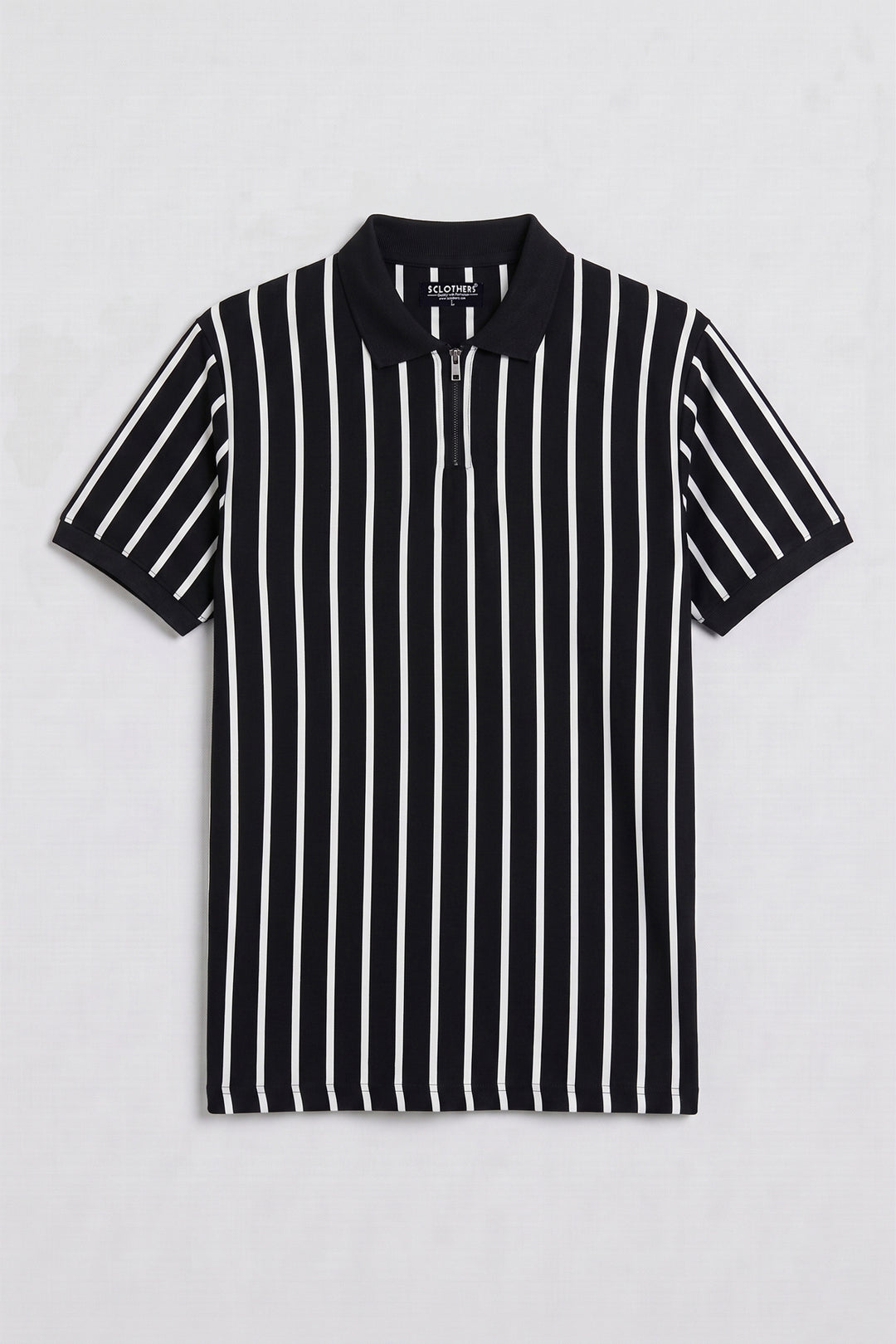 Monochrome Stripe Yarn Dyed Quarter Zip Polo - S26 - MP0619P