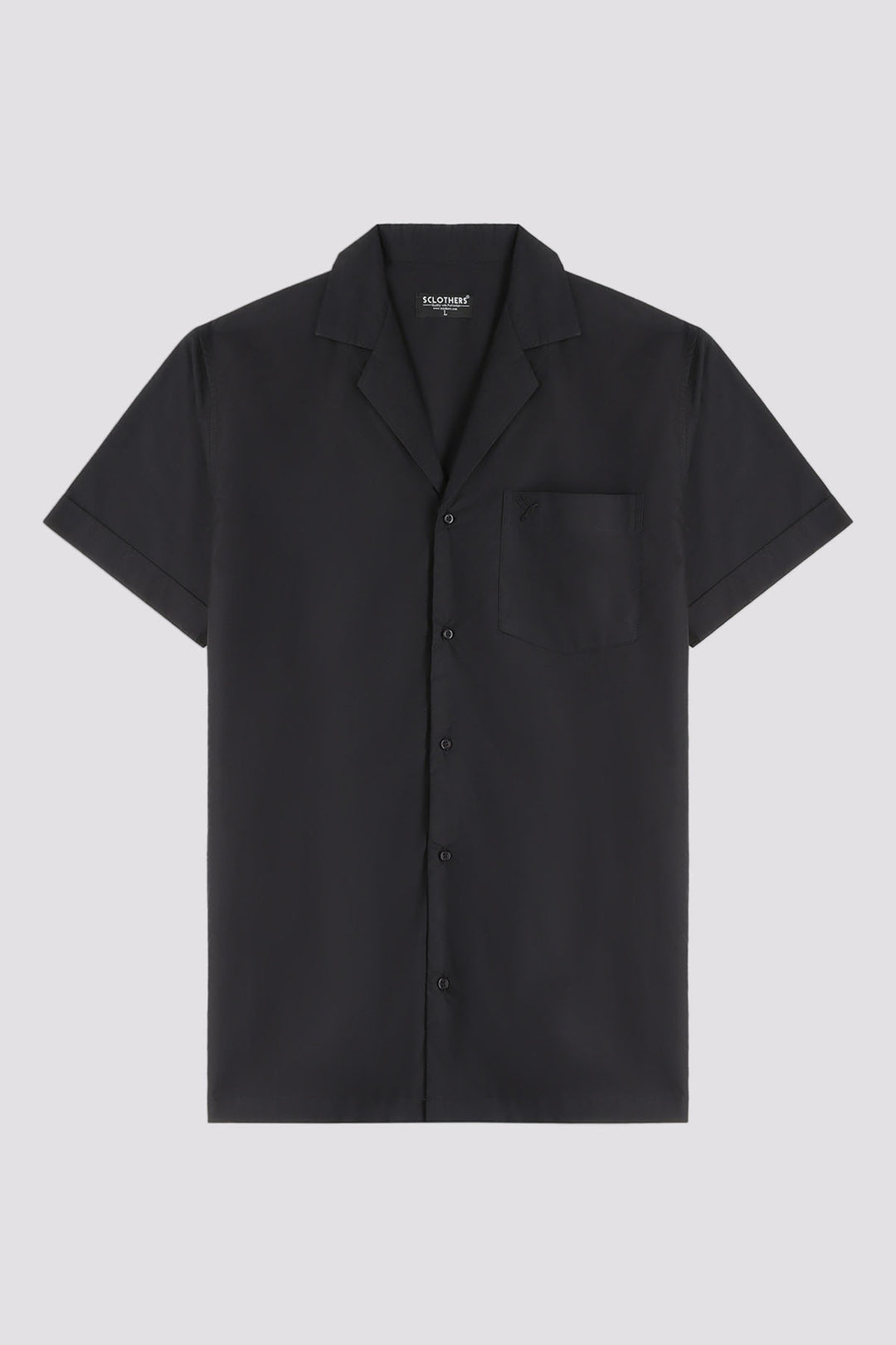 Black Casual Cotton Resort Shirt - A24 - MS0068R