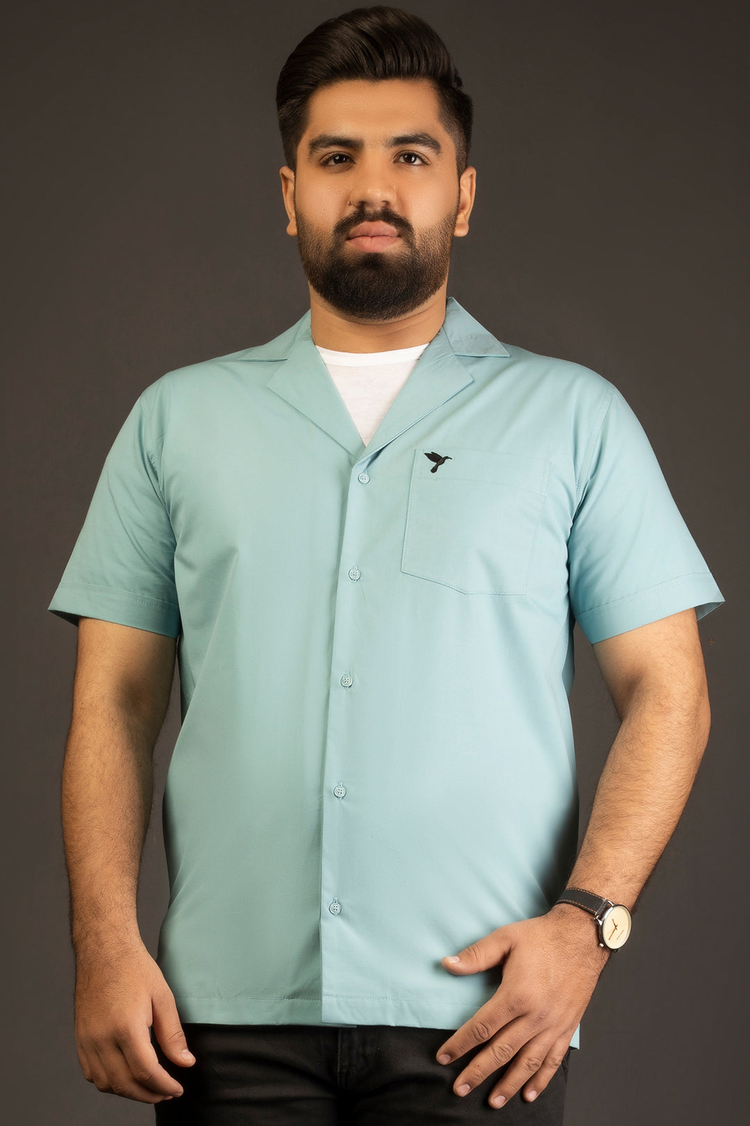 Dawn Blue Casual Resort Shirt (Plus size) - A24 - MS0056P