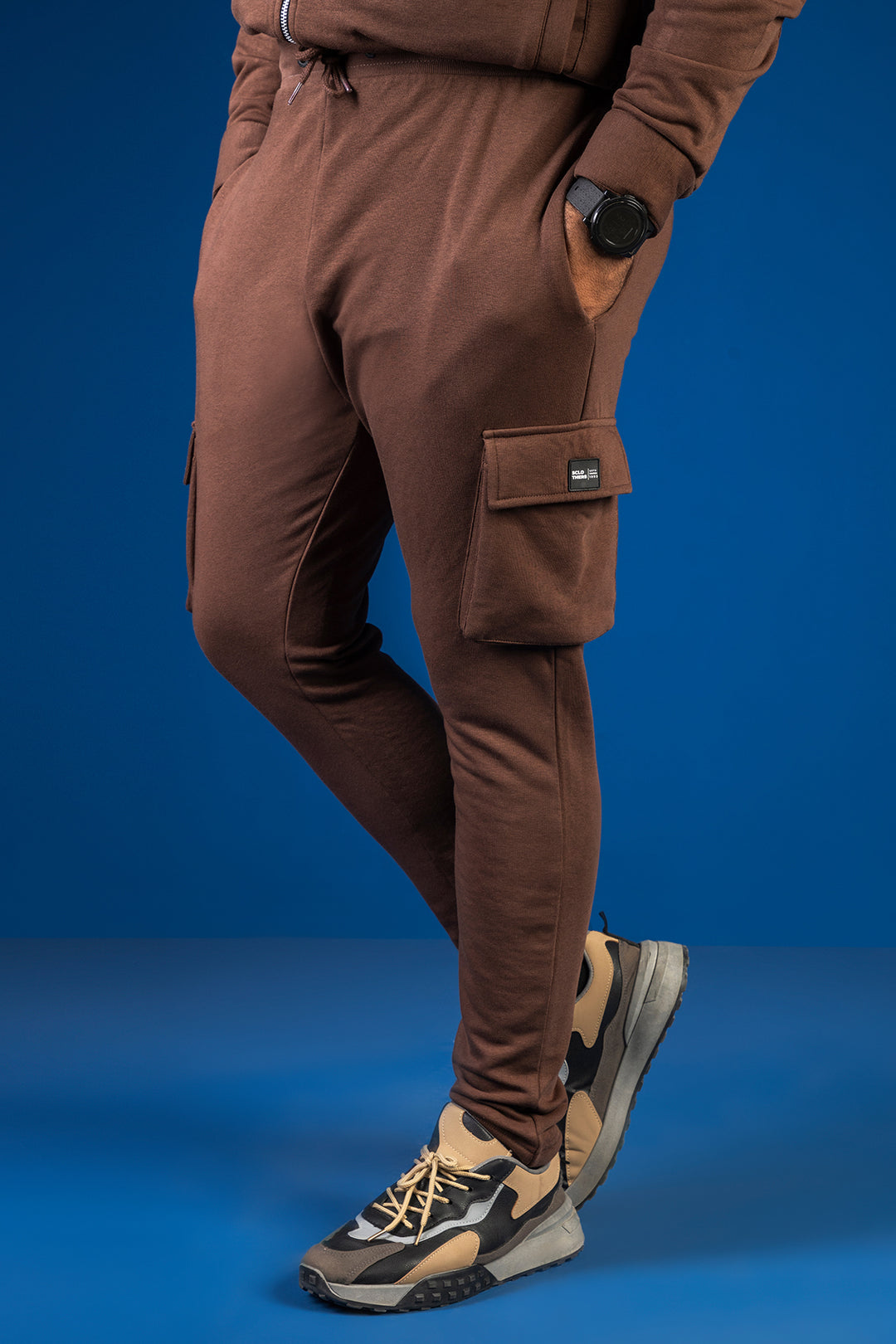 Sclothers Brown Cargo Jog Pants (Plus Size) - W23 - MTR093P