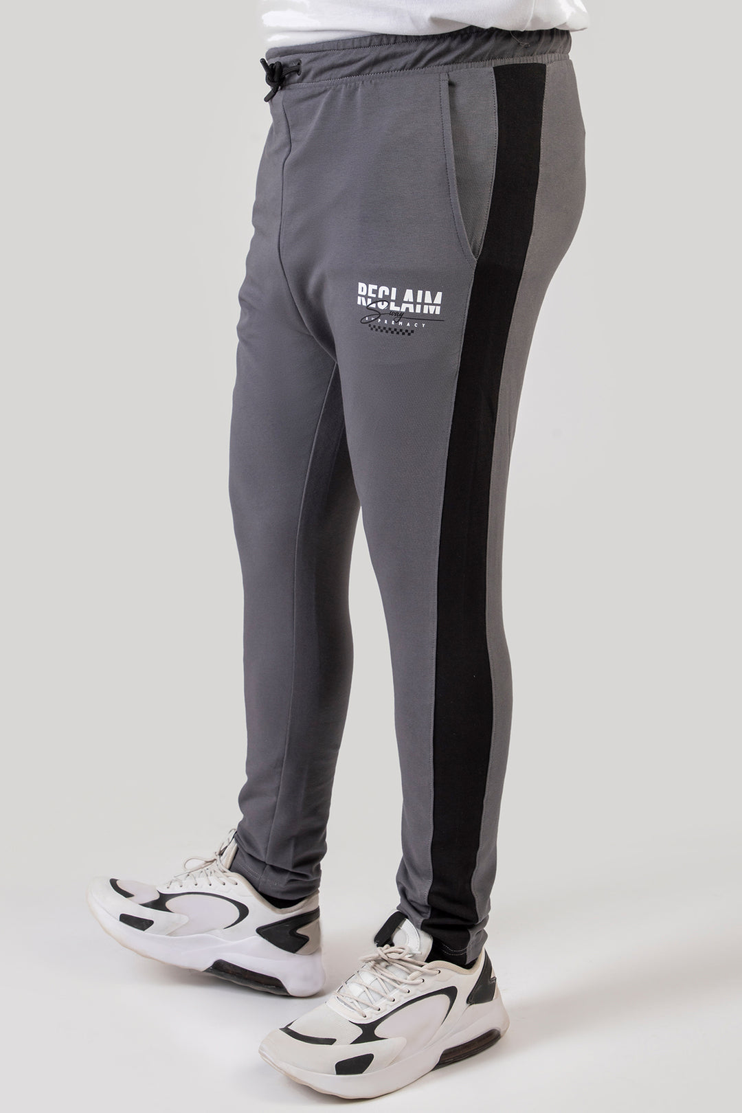 Pewter Grey Panelled Jog Pants (Plus Size) - W23 - MTR091P