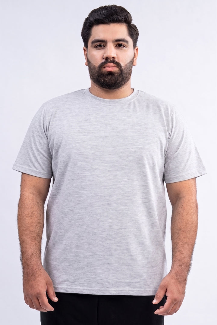Heather Grey Crew Neck Jersey T-Shirt - (Plus size) - S26 - MT0540P