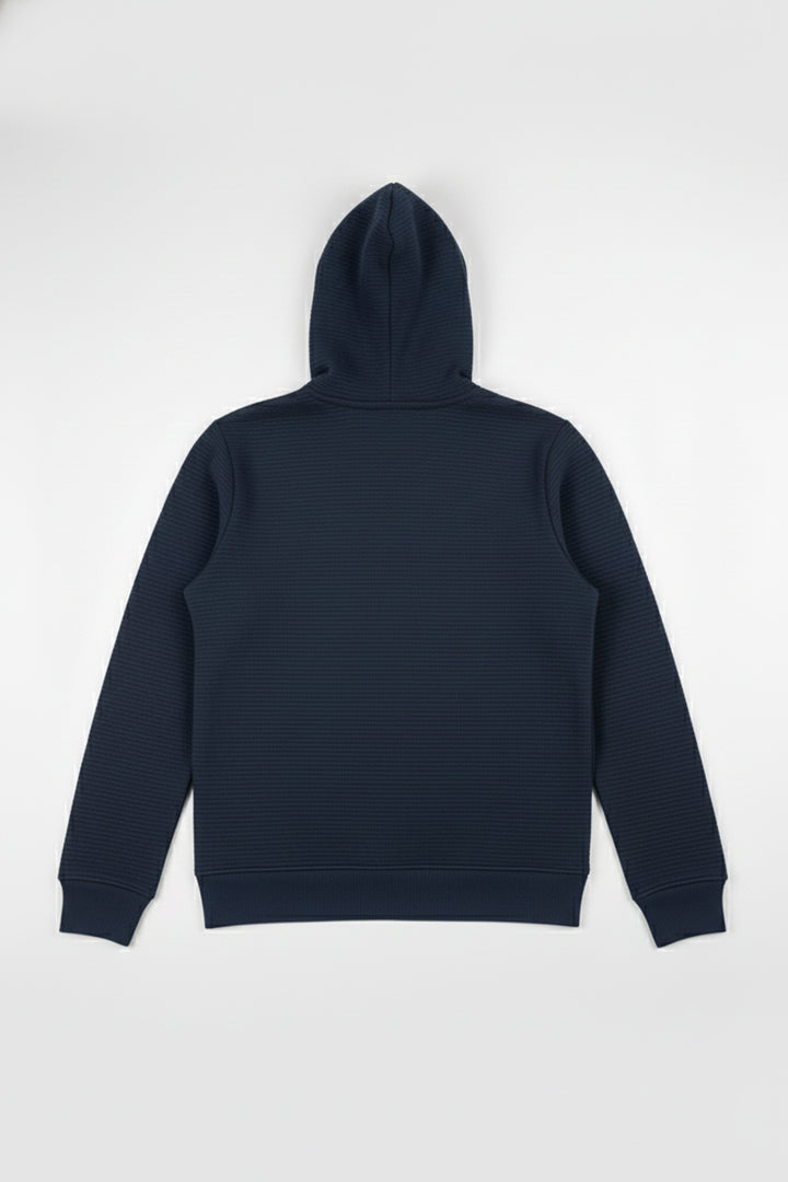 Blue Linear Texture Hoodie (Plus Size) - W25 - MH0097P