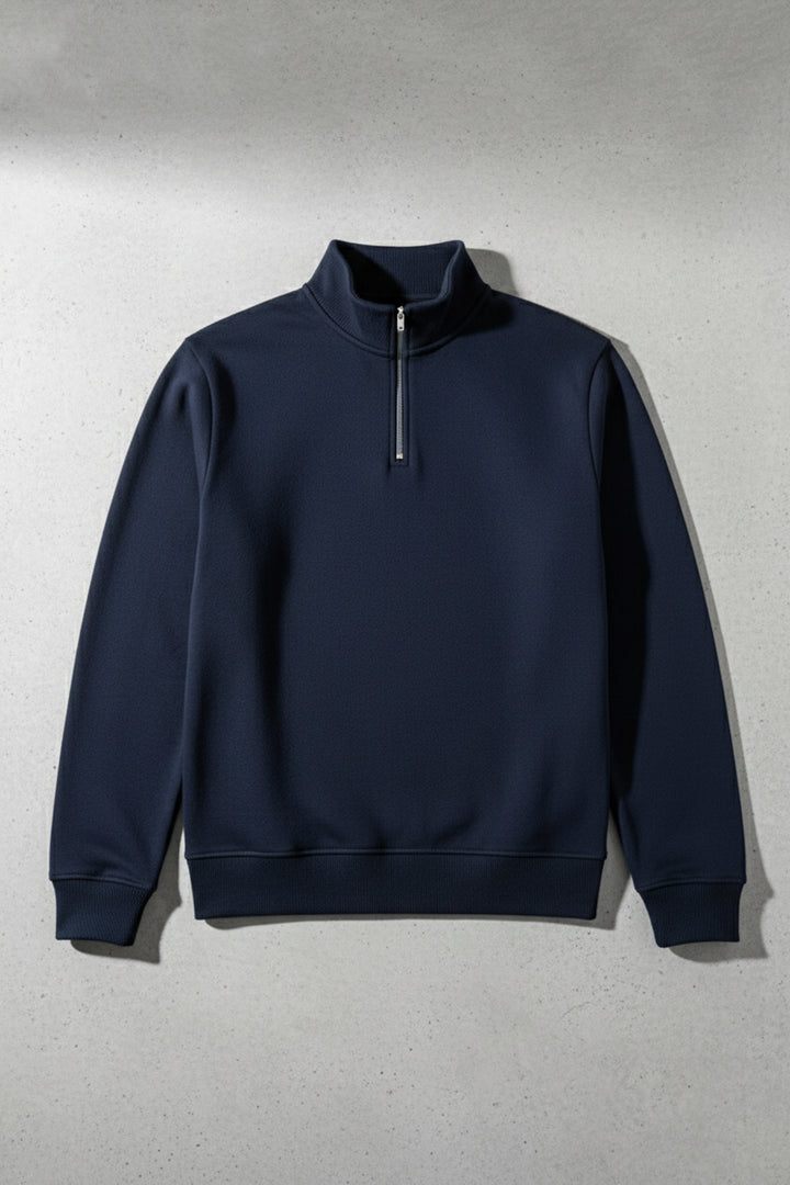 Navy Mock Neck Zip Sweatshirt - W25 - MSW106R