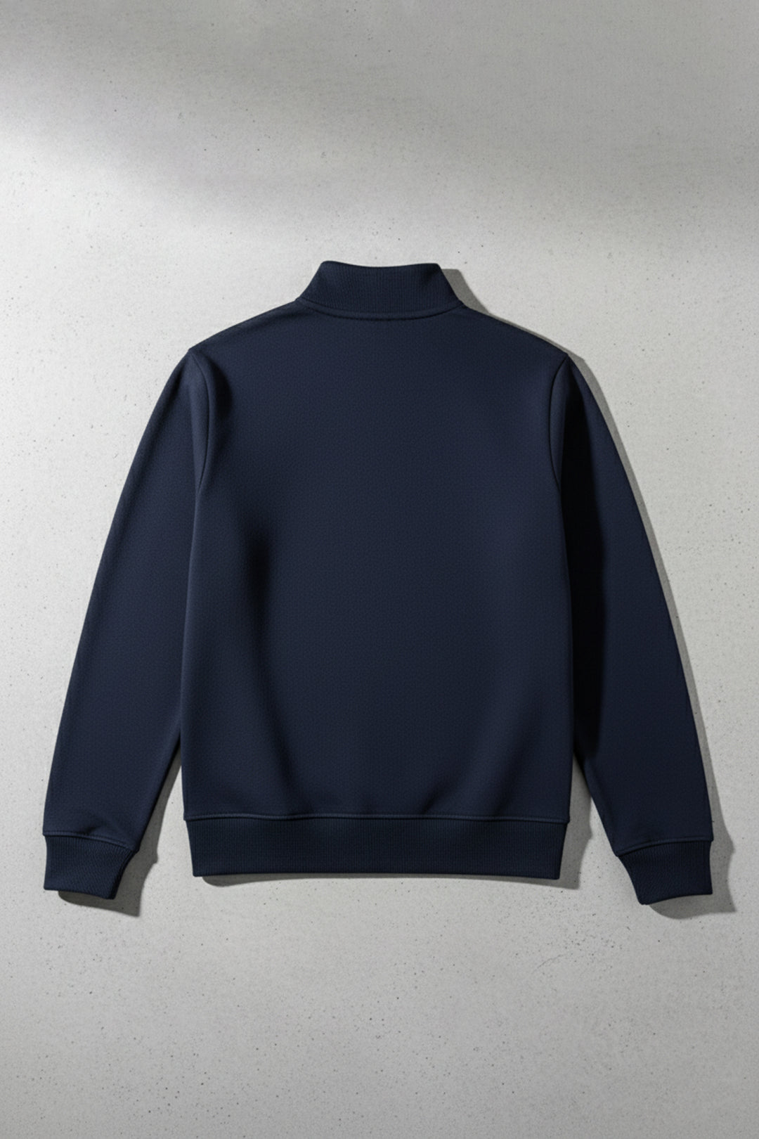Navy Mock Neck Zip Sweatshirt (Plus Size) - W25 - MSW106P