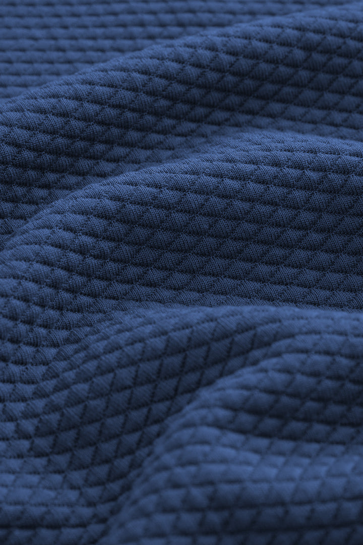 Blue Quilted Textured Sweatshirt - W25 - MSW105R