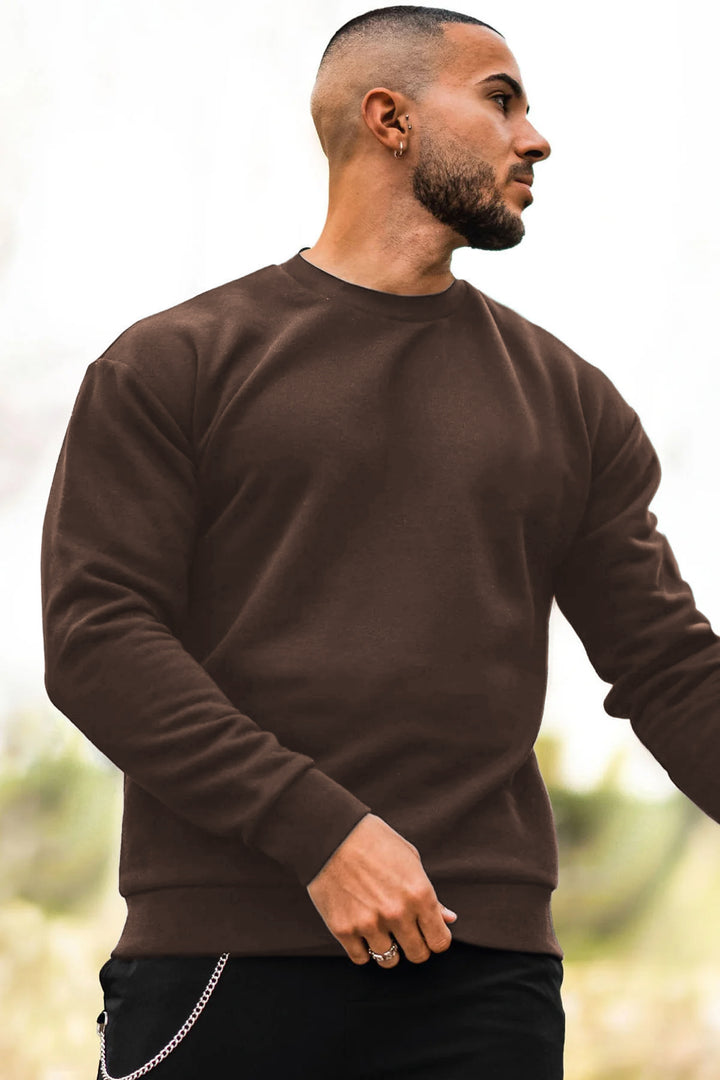 Brown Basic Sweatshirt - W25 - MSW098R