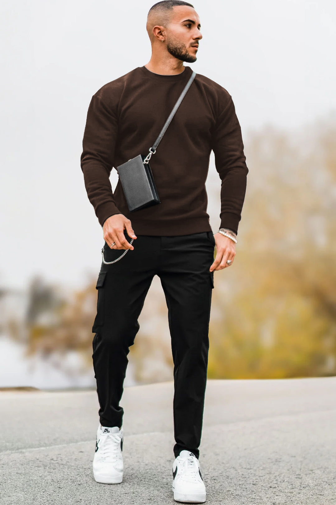 Brown Basic Sweatshirt - W25 - MSW098R