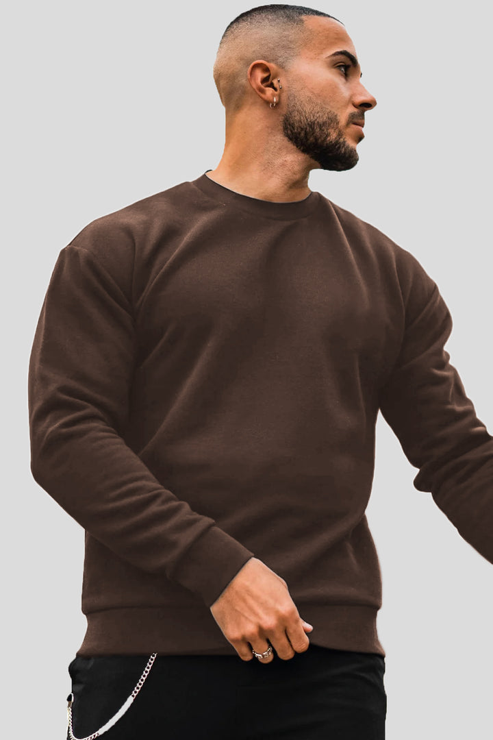 Brown Basic Sweatshirt - W25 - MSW098R