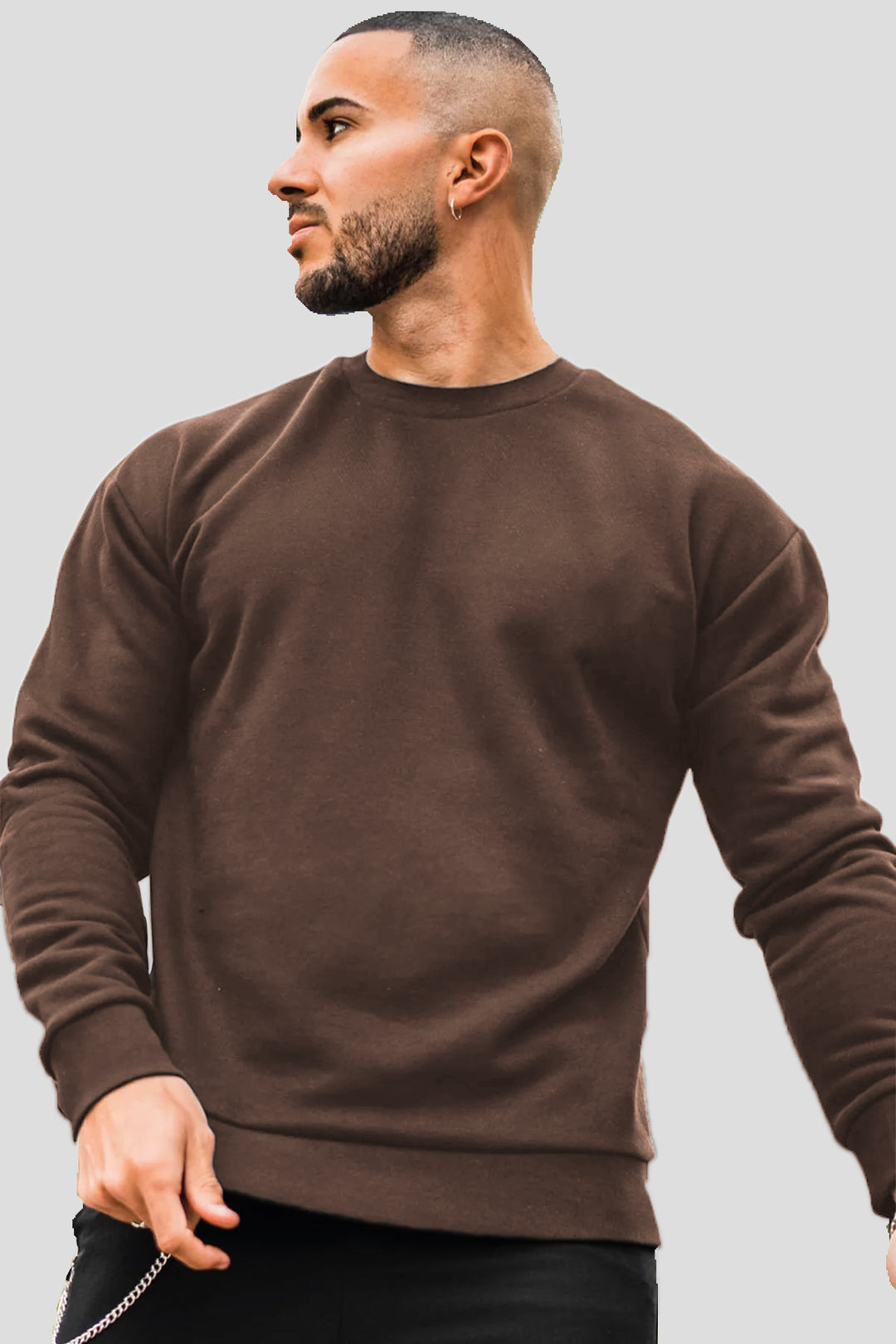 Brown Basic Sweatshirt - W25 - MSW098R