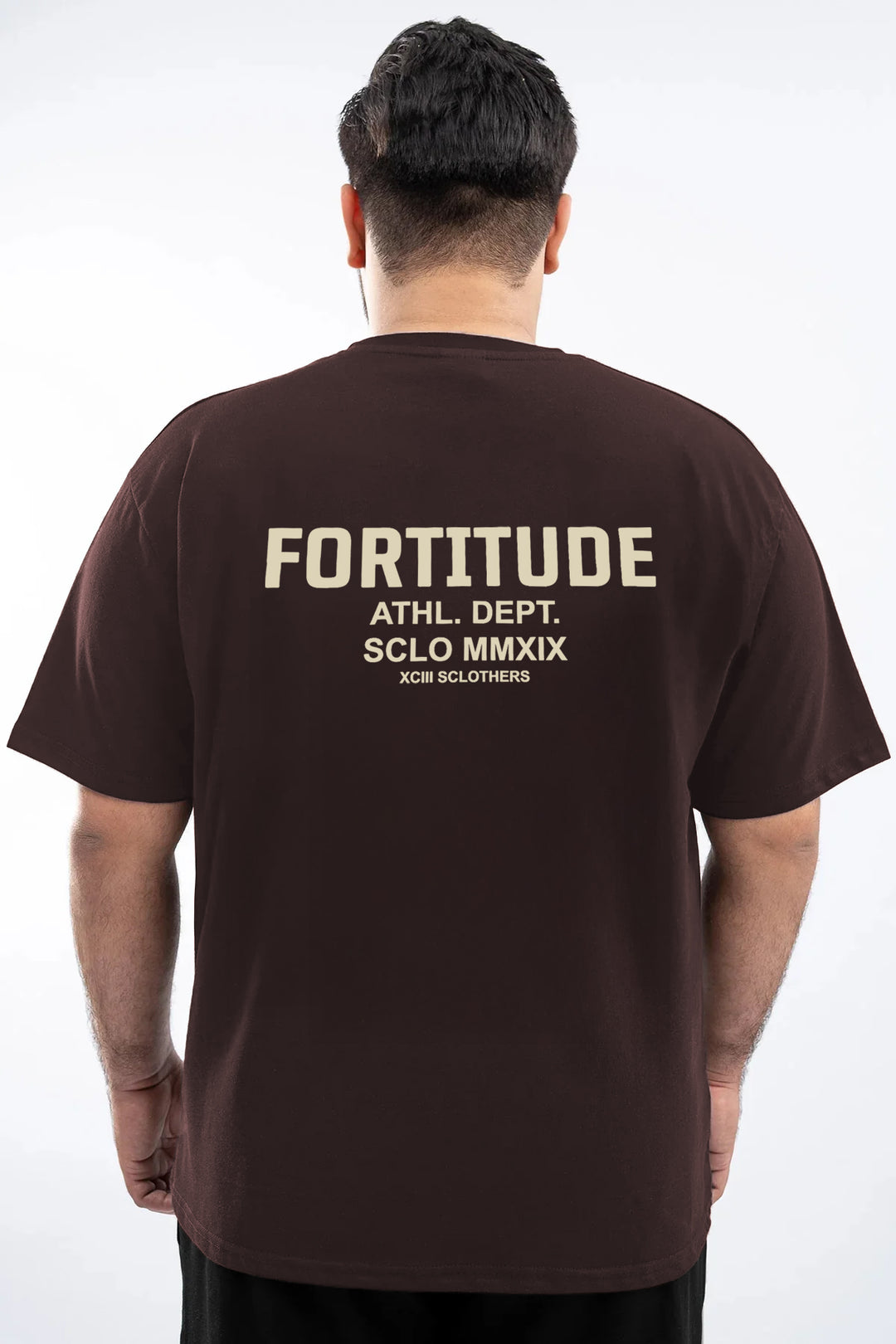 Fortitude Oversized Graphic T-Shirt – Brown (Plus Size) - S26 - MT0508P