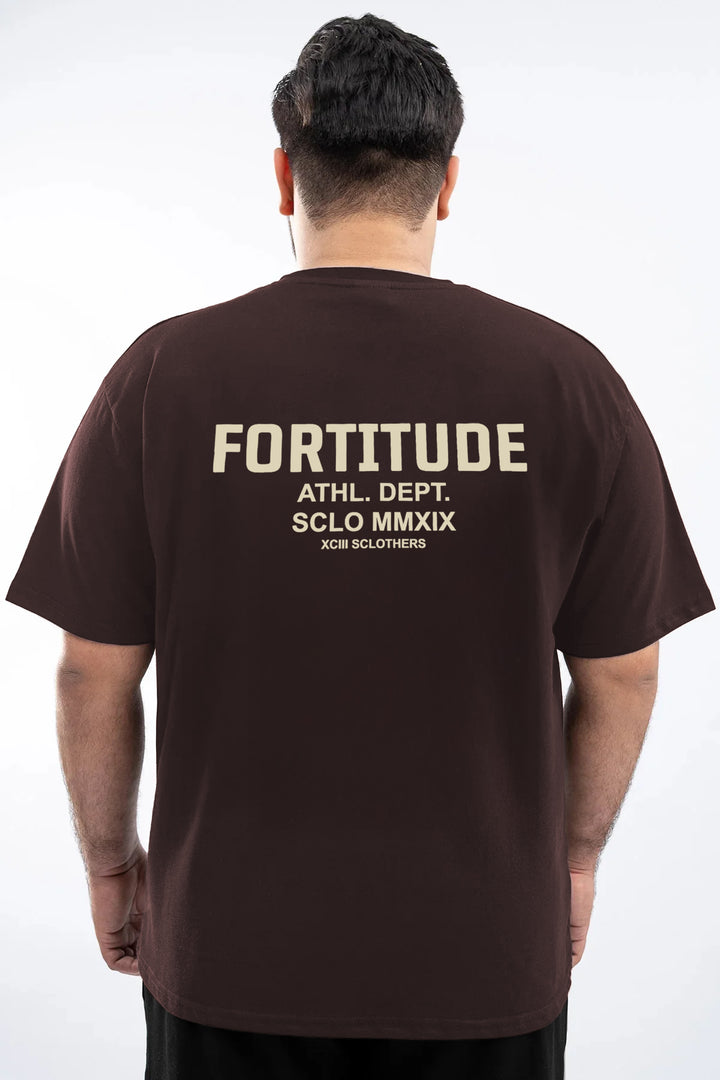 Fortitude Oversized Graphic T-Shirt – Brown (Plus Size) - S26 - MT0508P